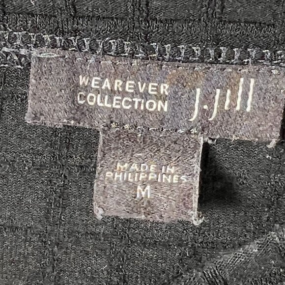 J Jill WearEver Collection Black Waffle Textured Knit 3/4 Sleeve Top Size M - Picture 5 of 12